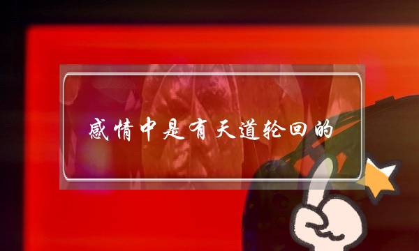 感情中是有天道轮回的 现实生活中他们大多都不幸福