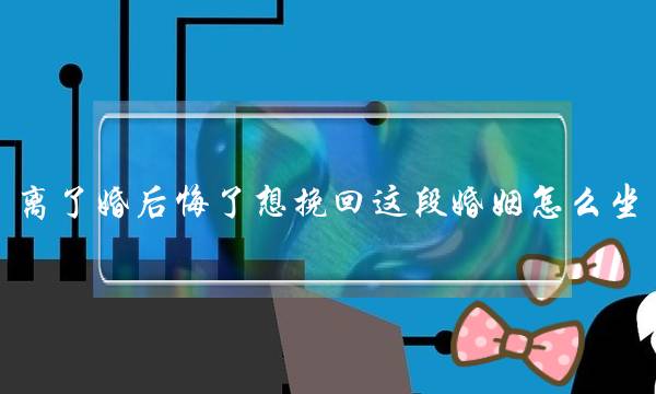 离了婚后悔了想挽回这段婚姻怎么坐