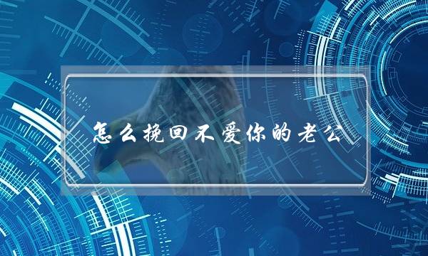 怎么挽回不爱你的老公（如何快速挽回不爱你的男人）
