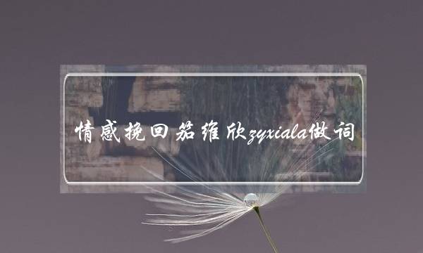 情感挽回笳维欣zyxiala做词