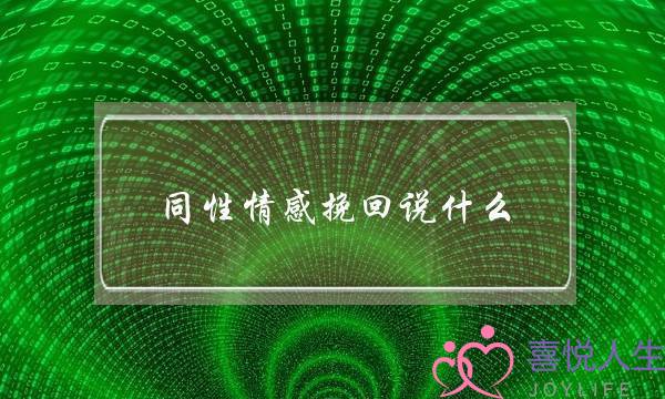 同性情感挽回说什么