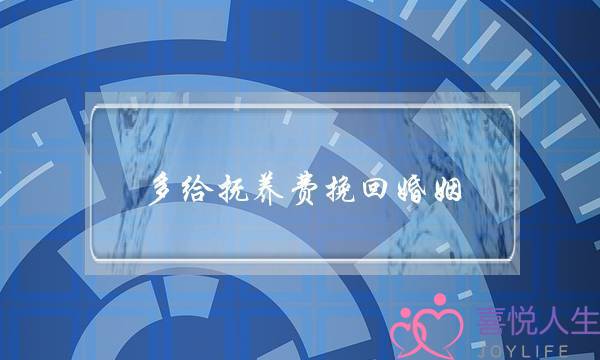 多给抚养费挽回婚姻(婚姻期间不给抚养费)