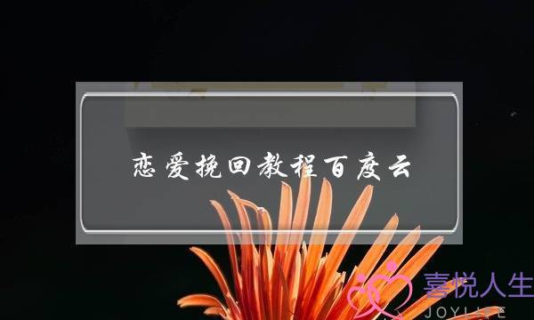 恋爱挽回教程百度云