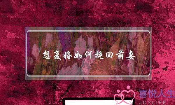 想复婚如何挽回前妻(想复婚如何挽回前妻的句子)