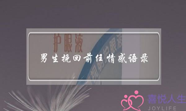 男生挽回前任情感语录(挽回前任的情感语录)