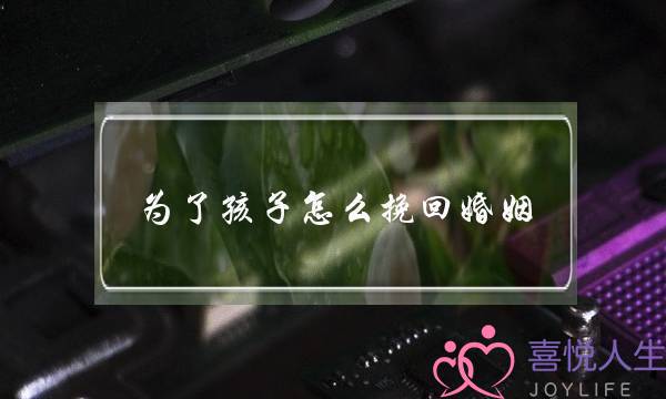 为了孩子怎么挽回婚姻